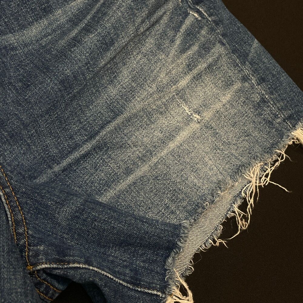 ~ Madewell 28 Denim Shorts Boho Cut-off High Rise Glen Oaks Blue Med Wash - Picture 11 of 13